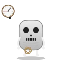 A thin skeleton and a tumbleweed